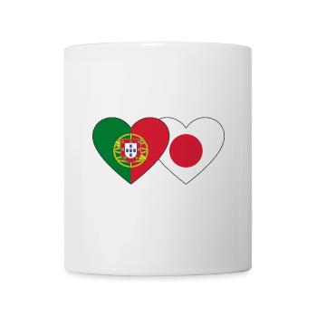Portugal Japan Flag Heart - Mug - white - Front