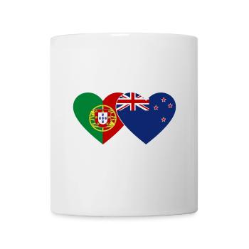 Portugal Neuseeland Flagge Herz - Tasse - Weiß - Vorne