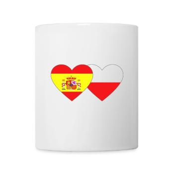 Spanien Polen Flagge Herz - Tasse - Weiß - Vorne