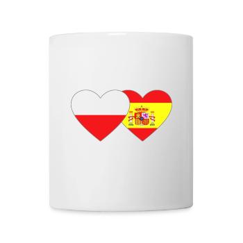 Polen Spanien Flagge Herz - Tasse - Weiß - Vorne