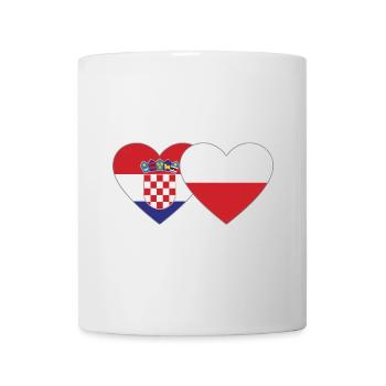 Croatie Pologne Drapeau Coeur - Mug blanc - blanc - Devant