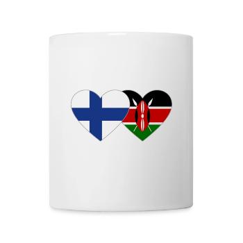 Finland Kenya Flag Heart - Mug - white - Front