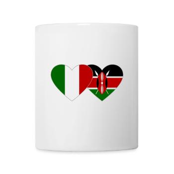 Italy Kenya Flag Heart - Mug - white - Front