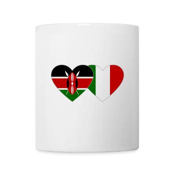 Kenya Italy Flag Heart - Mug - white - Front