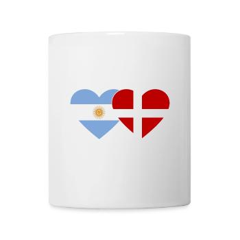 Argentina Denmark Flag Heart - Mug - white - Front