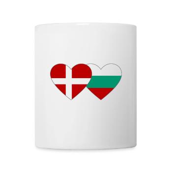 Denmark Bulgaria Flag Heart - Mug - white - Front