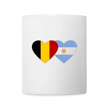 Drapeau Belgique Argentine Coeur - Mug blanc - blanc - Devant