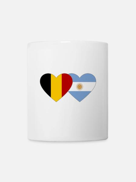 Belgien Argentinien Flagge Herz - Tasse - Weiß