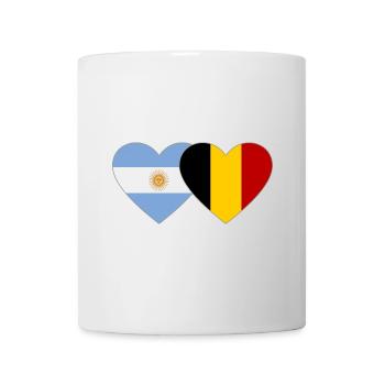 Argentine Belgique Drapeau Coeur - Mug blanc - blanc - Devant