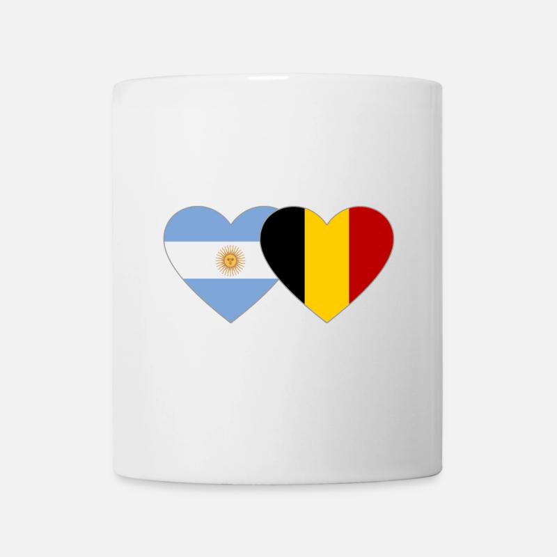 Argentine Belgique Drapeau Coeur - Mug blanc - blanc
