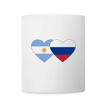 Argentina Russia Flag Heart - Mug - white - Front