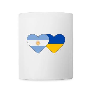 Argentine Ukraine Flag Coeur - Mug blanc - blanc - Devant