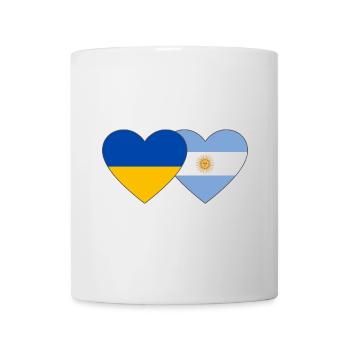 Ukraine Argentine Flag Heart - Mug blanc - blanc - Devant