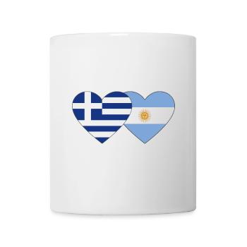 Griechenland Argentinien Flagge Herz - Tasse - Weiß - Vorne