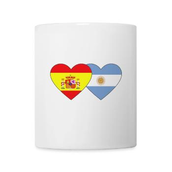 Spanien Argentinien Flagge Herz - Tasse - Weiß - Vorne