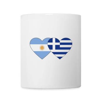 Argentinien Griechenland Flagge Herz - Tasse - Weiß - Vorne