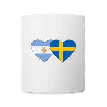Coeur de drapeau Argentine Suède - Mug blanc - blanc - Devant