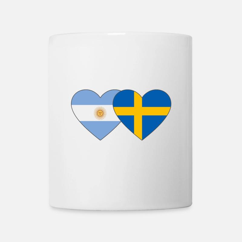 Coeur de drapeau Argentine Suède - Mug blanc - blanc