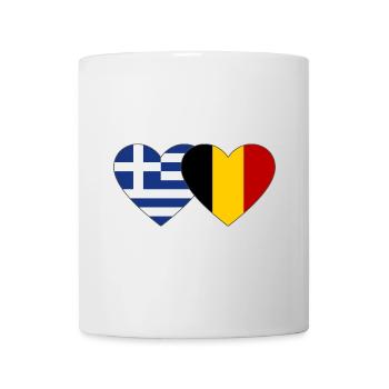 Griechenland Belgien Flagge Herz - Tasse - Weiß - Vorne