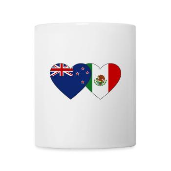 Neuseeland Mexiko Flagge Herz - Tasse - Weiß - Vorne