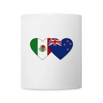 Mexiko Neuseeland Flagge Herz - Tasse - Weiß - Vorne