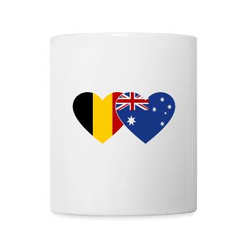Belgium Australia Flag Heart - Mug - white - Front