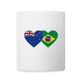Nouvelle-Zélande Brésil Flag Heart - Mug blanc - blanc - Devant