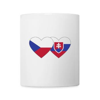 Czech Republic Slovakia Flag Heart - Mug - white - Front