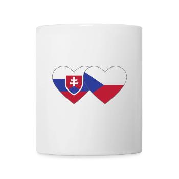 Slowakei Tschechien Flagge Herz - Tasse - Weiß - Vorne