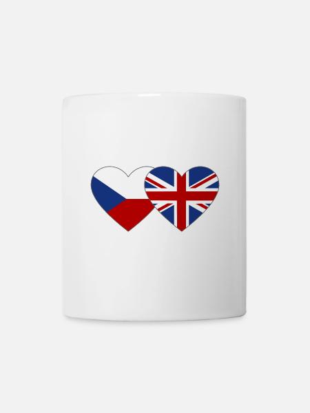 Czech Republic England Flag Heart - Mug - white