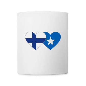 Finland Somalia Flag Heart - Mug - white - Front