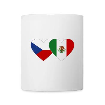 Tschechien Mexiko Flagge Herz - Tasse - Weiß - Vorne