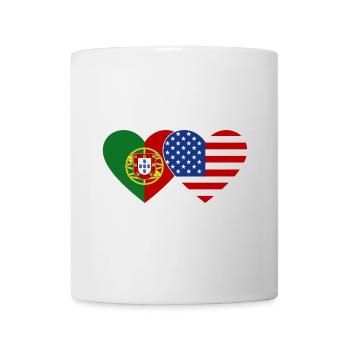 Portugal États-Unis Flag Heart - Mug blanc - blanc - Devant