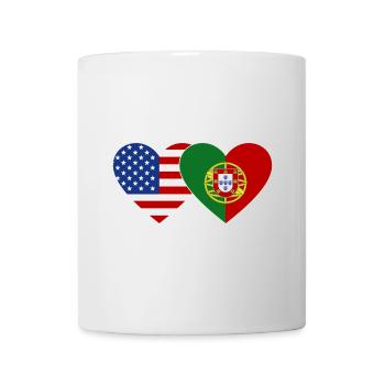 USA Portugal Flagge Herz - Tasse - Weiß - Vorne