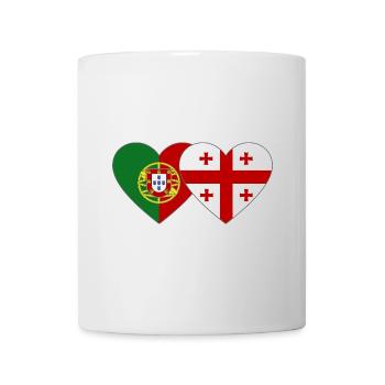 Portugal Georgia Flag Heart - Mug - white - Front