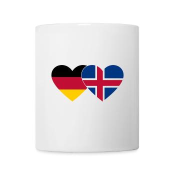 Germany Iceland Flag Heart - Mug - white - Front