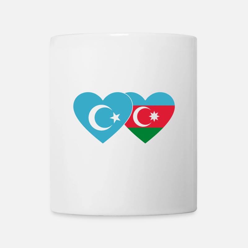 Uiguren Azerbaycan Flagge Herz - Tasse - Weiß