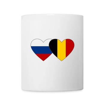 Russia Belgium Flag Heart - Mug - white - Front