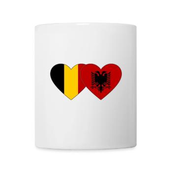 Belgium Albania Flag Heart - Mug - white - Front