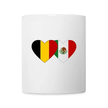 Belgium Mexico Flag Heart - Mug - white - Front