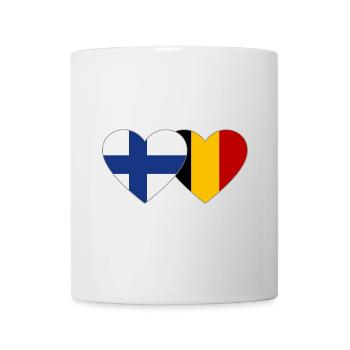 Finlande Belgique Drapeau Coeur - Mug blanc - blanc - Devant