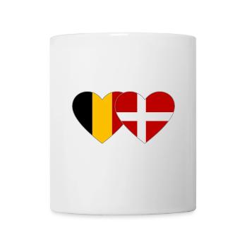 Belgium Denmark Flag Heart - Mug - white - Front