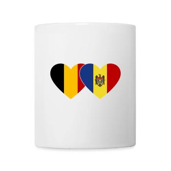 Belgien Moldau Flagge Herz - Tasse - Weiß - Vorne