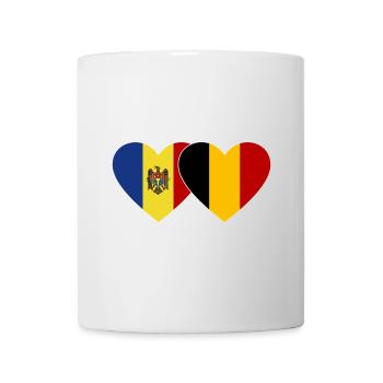 Moldau Belgien Flagge Herz - Tasse - Weiß - Vorne