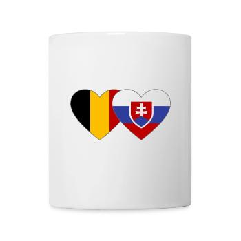 Belgium Slovakia Flag Heart - Mug - white - Front