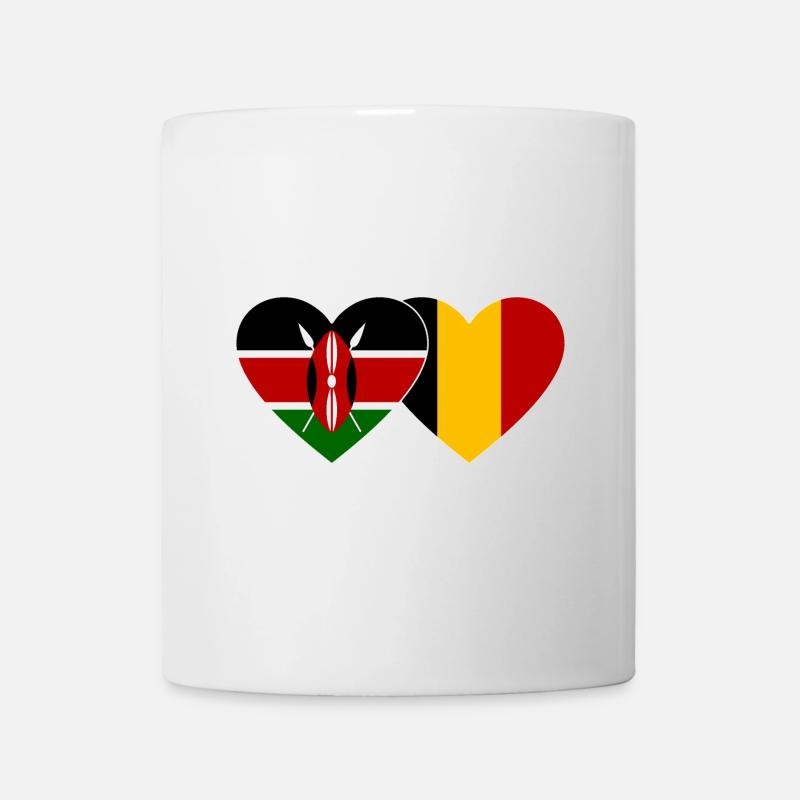 Kenya Belgique Flag Heart - Mug blanc - blanc