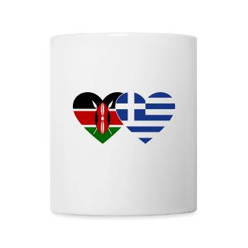 Kenia Griechenland Flagge Herz - Tasse - Weiß - Vorne