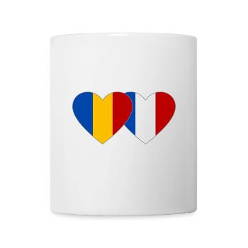 Roumanie France Flag Coeur - Mug blanc - blanc - Devant