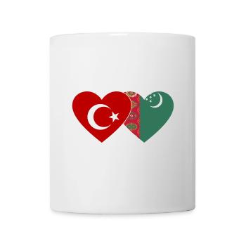 Türkei Turkmenistan Flagge Herz - Tasse - Weiß - Vorne