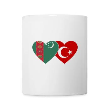 Turkmenistan Türkei Flagge Herz - Tasse - Weiß - Vorne